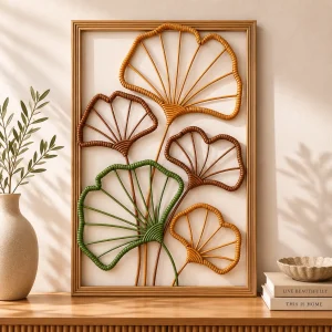 Ginkgo Rattan Wall Art