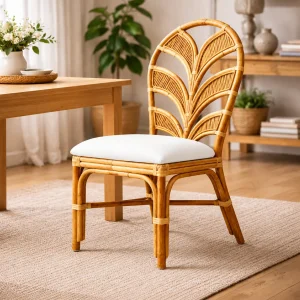Palma Leaf Rattan Dining Chair