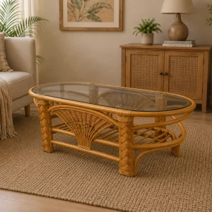 Acapulco Rattan Fan Coffee Table