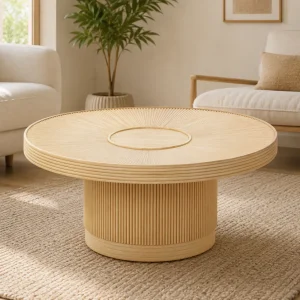 Reeded Pedestal Coffee Table
